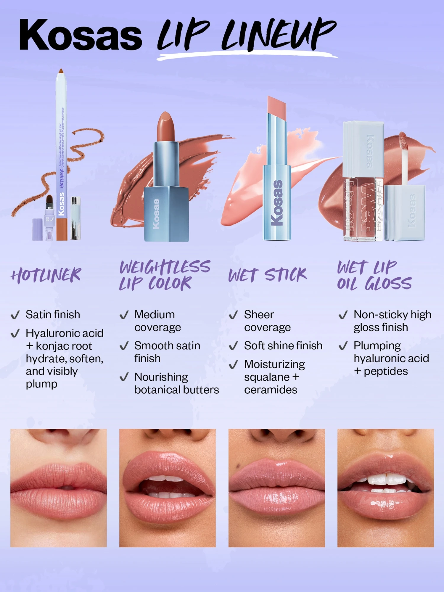 Alternative Image Kosas Wet Lip Oil Plumping Treatment Gloss (2)