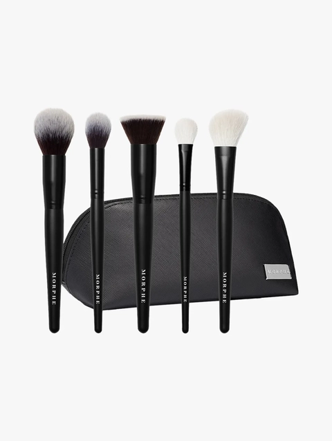 Morphe Face The Beat 5-Piece Face Brush Collection + Bag