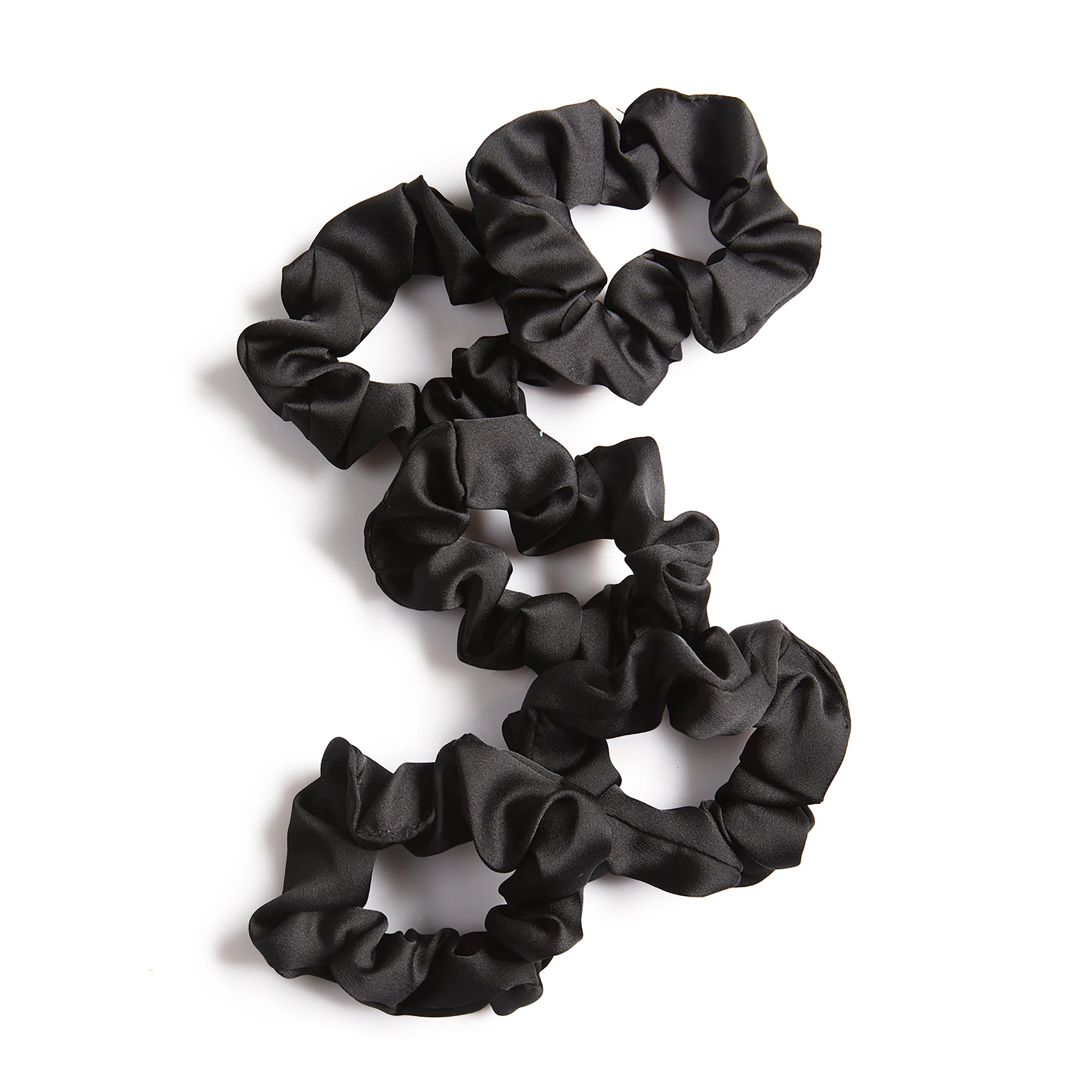 Alternative Image Kitsch Black Satin Sleep Scrunchies