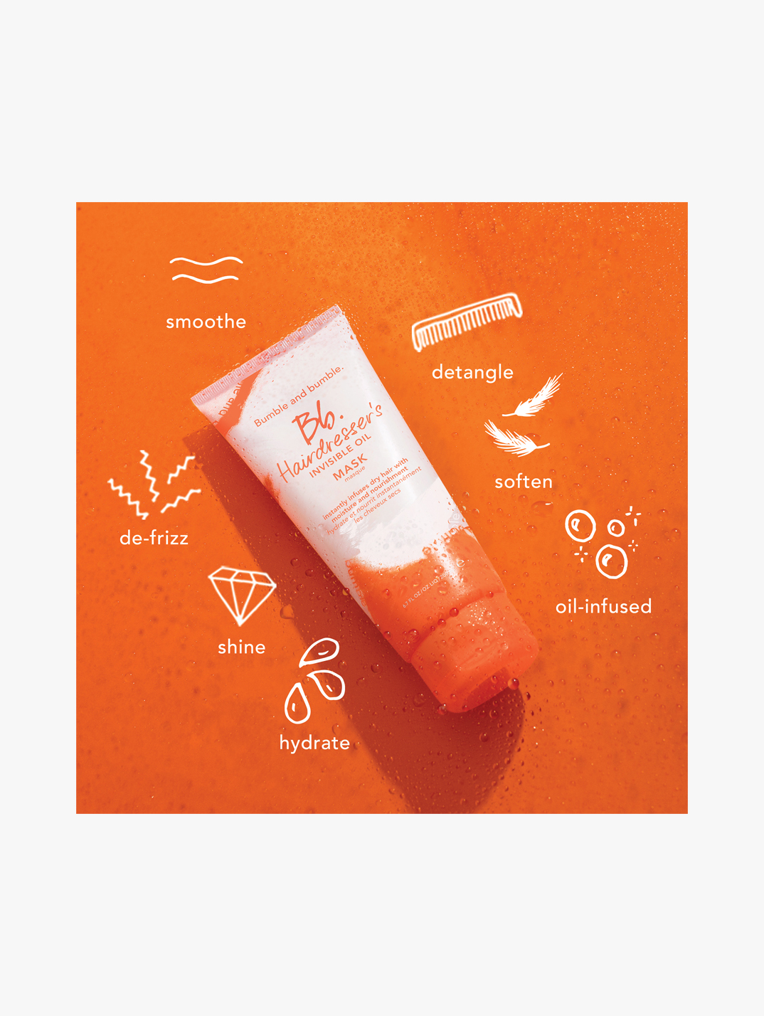 Bumble And Bumble Hairdresser's Invisible Oil Maske – 60ml, Spendet 72h Feuchtigkeit, Reduziert Frizz