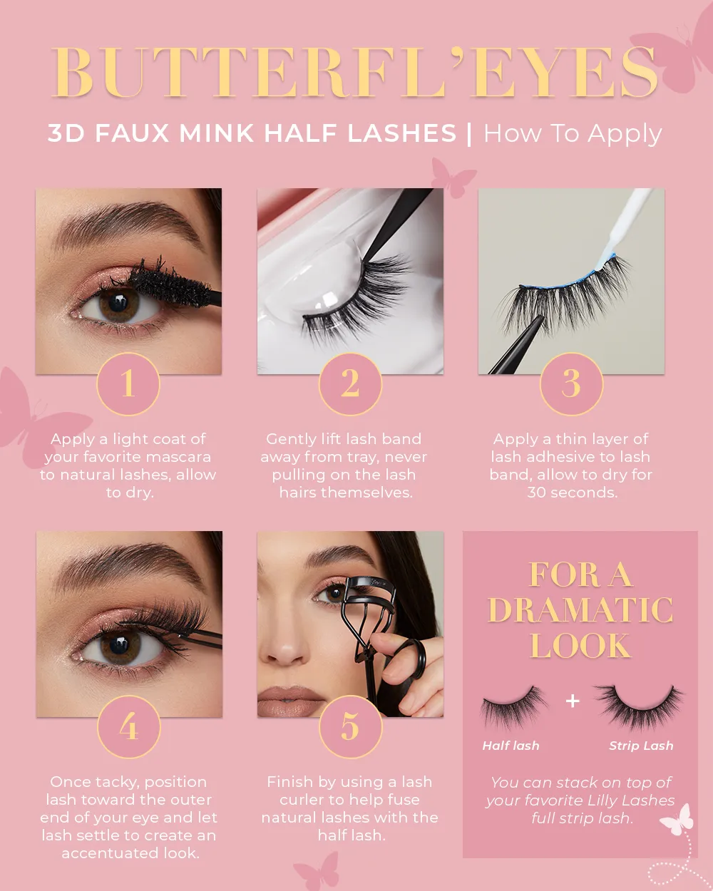 Alternative Image Lilly Lashes Butterfl'eyes Half Lash Dreamy