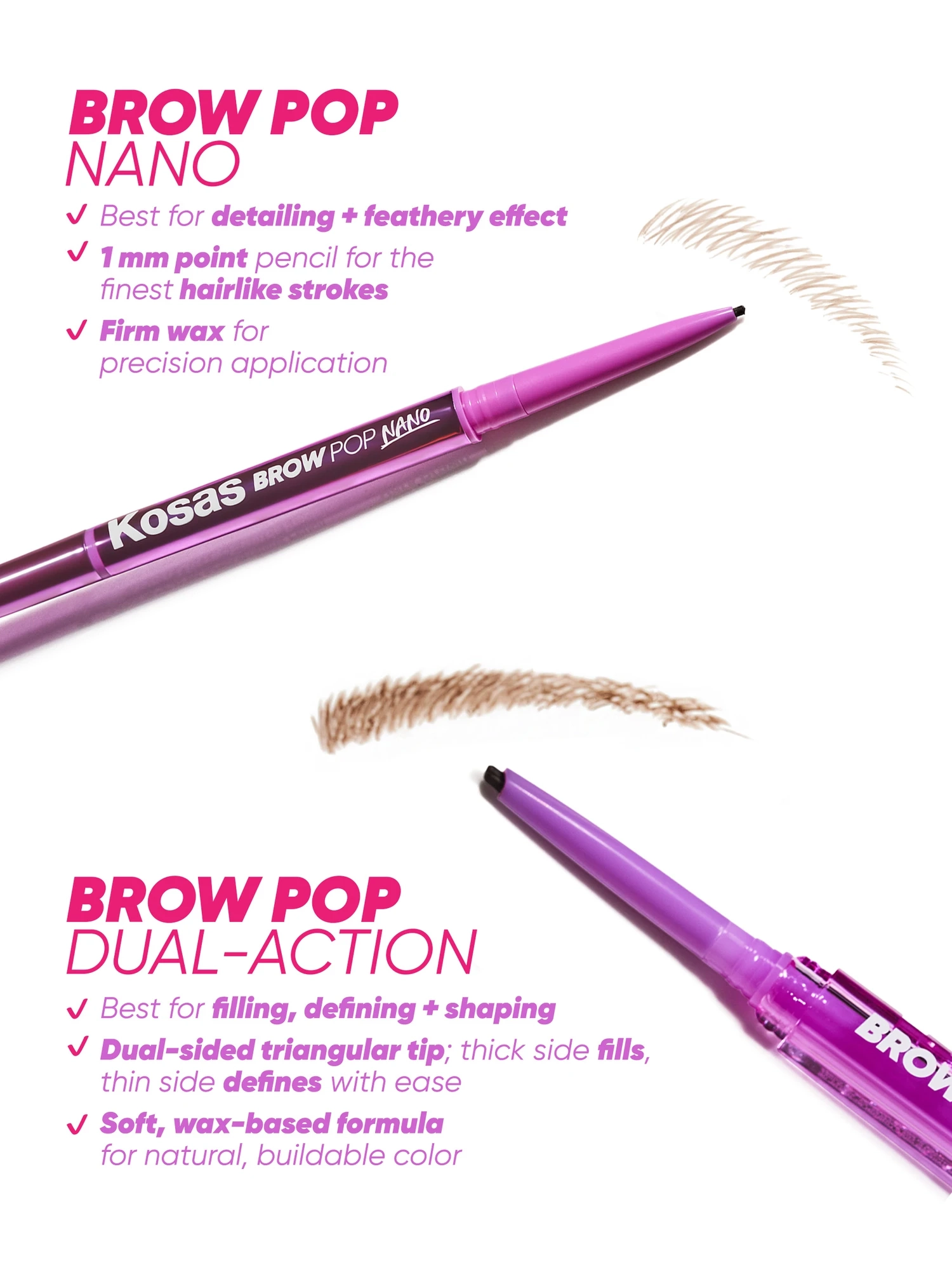 I 061537 Kosas A3 Brow Pop Nano Ultra Fine Detailing Pencil