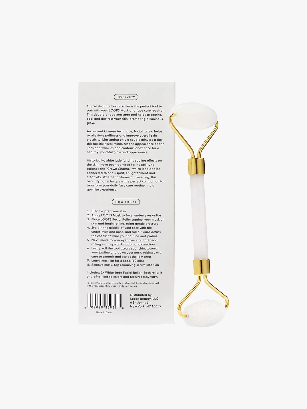 Alternative Image LOOPS White Jade Facial Roller