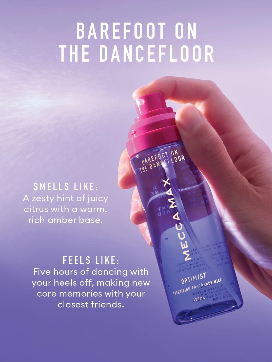 Alternative Image Mecca Max Optimist Energising Fragrance Mist Barefoot On The Dancefloor