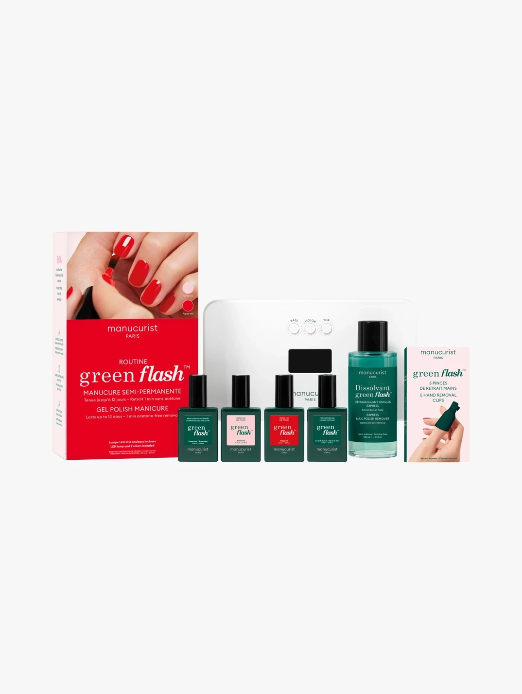 Hero Manucurist Green Flash Pro Kit Hortencia& Poppy Red