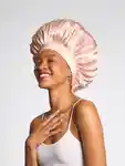 Alternative Image Kitsch Adjustable Oversized Satin Bonnet Blush