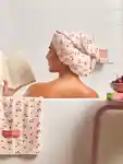 Alternative Image Kitsch Satin Lined Flexi Shower Cap Cherry