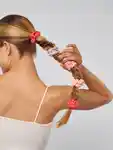 Alternative Image Kitsch Ruched Satin Scrunchies Cherry