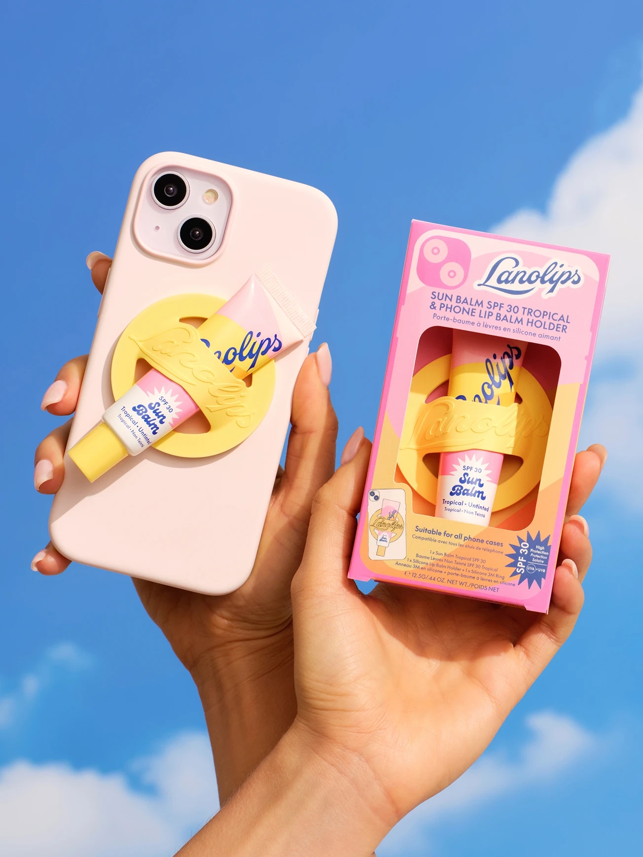 Alternative Image LANOLIPS Sun Balm SP F30 Tropical Phone Lip Balm Holder