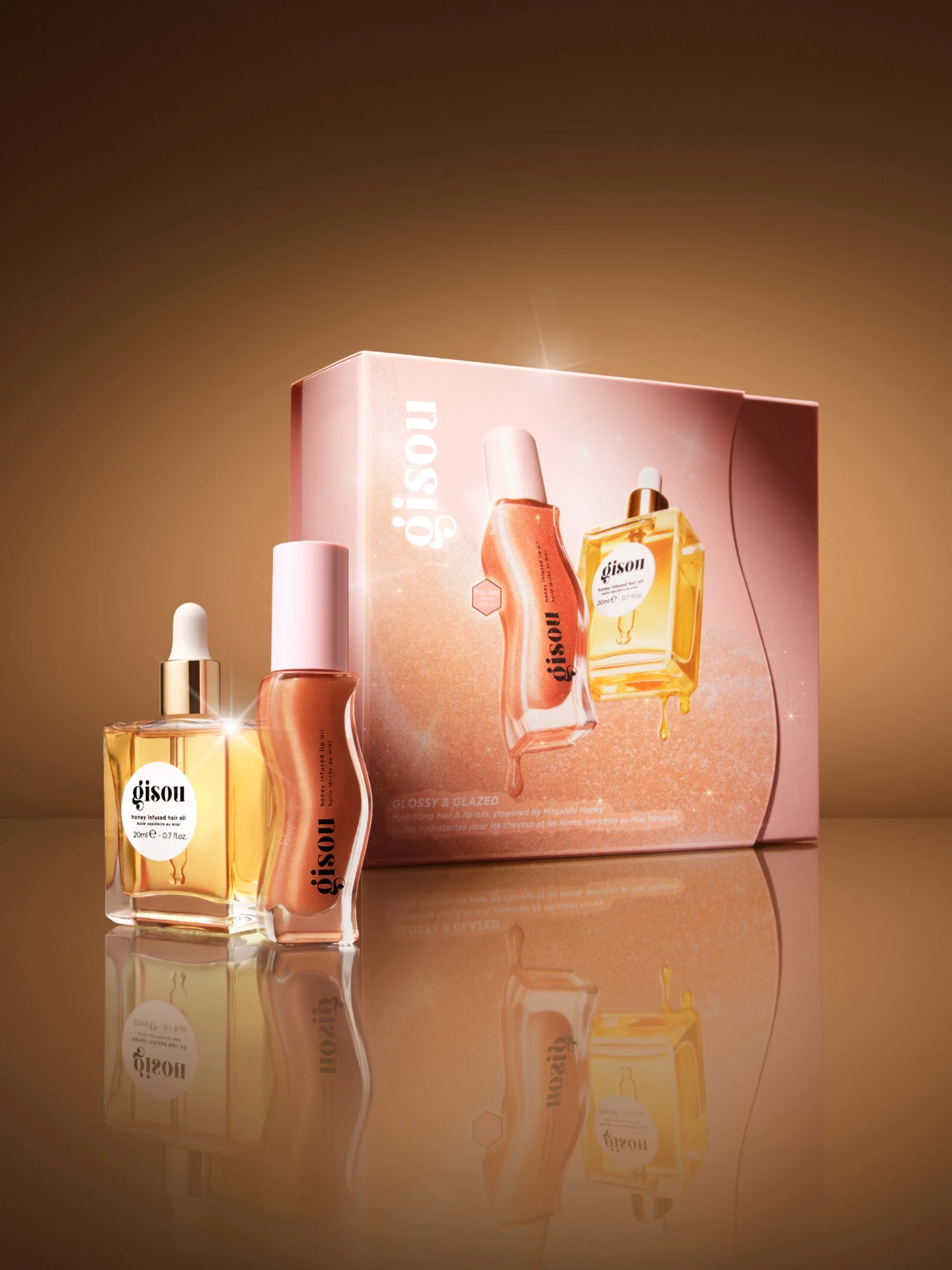 Gisou ギソウ グロッシー＆グレーズド ヘア＆リップオイル ギフトセット Gisou - Glossy & Glazed Set | MECCA