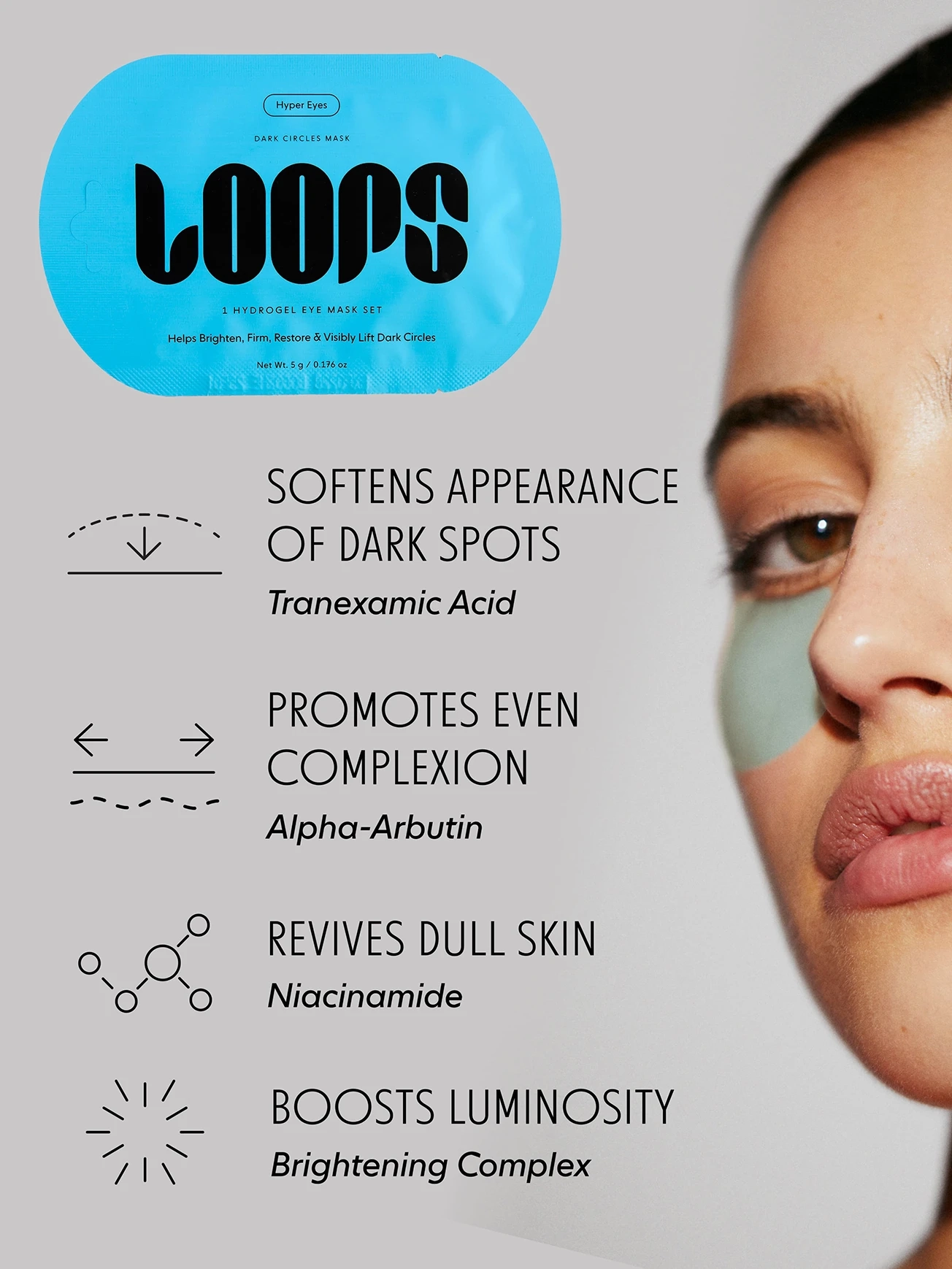Alternative Image LOOPS Hyper Eyes Dark Circles Under Eye Mask
