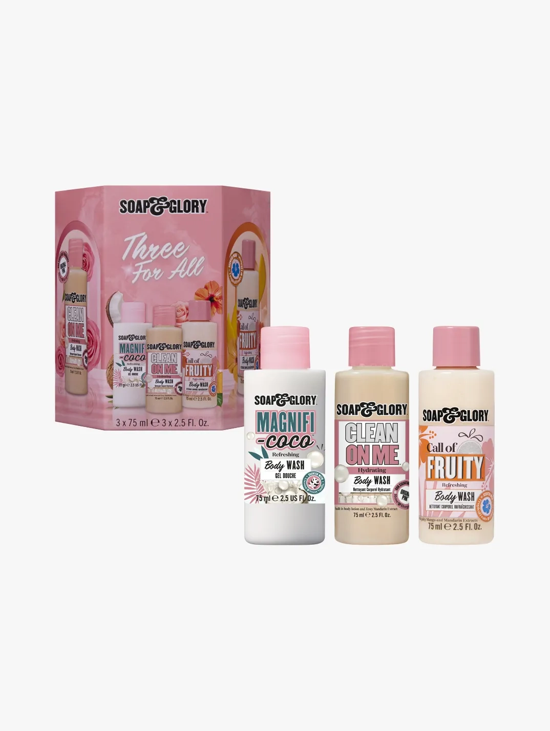 Hero Soap And Glory Three For All Body Wash Mini Gift