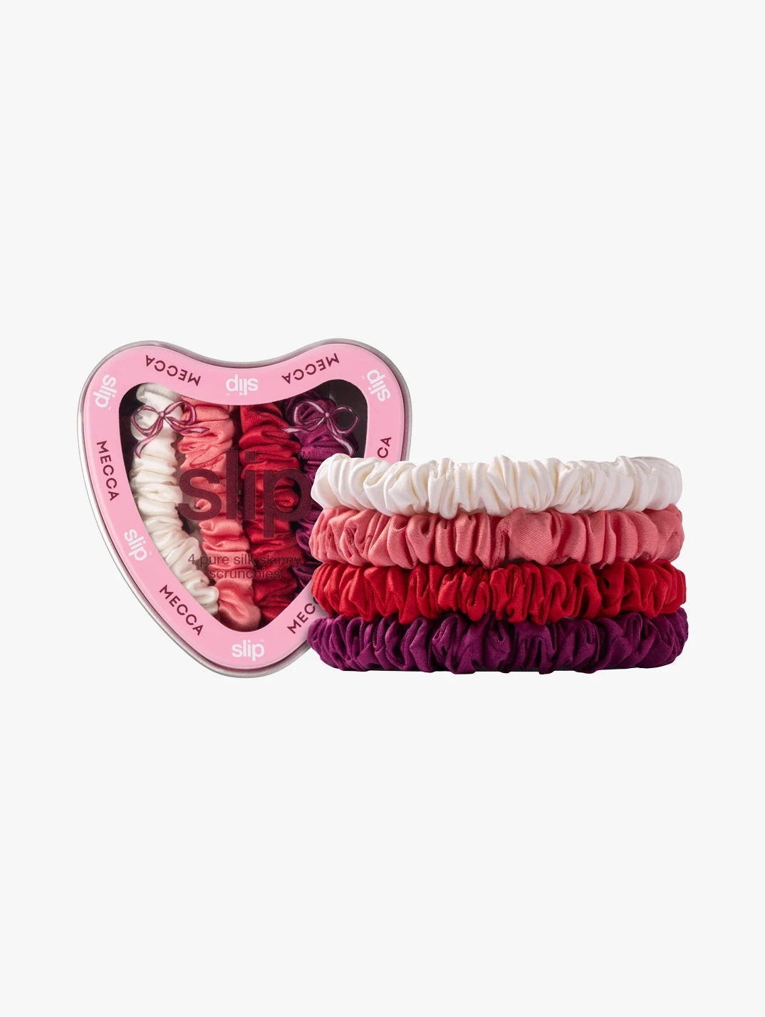 Hero Slip Pure Silk Skinny Scrunchies Heart Tin Evie