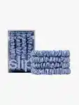 Hero Slip Pure Silk Skinny Scrunchies Blue