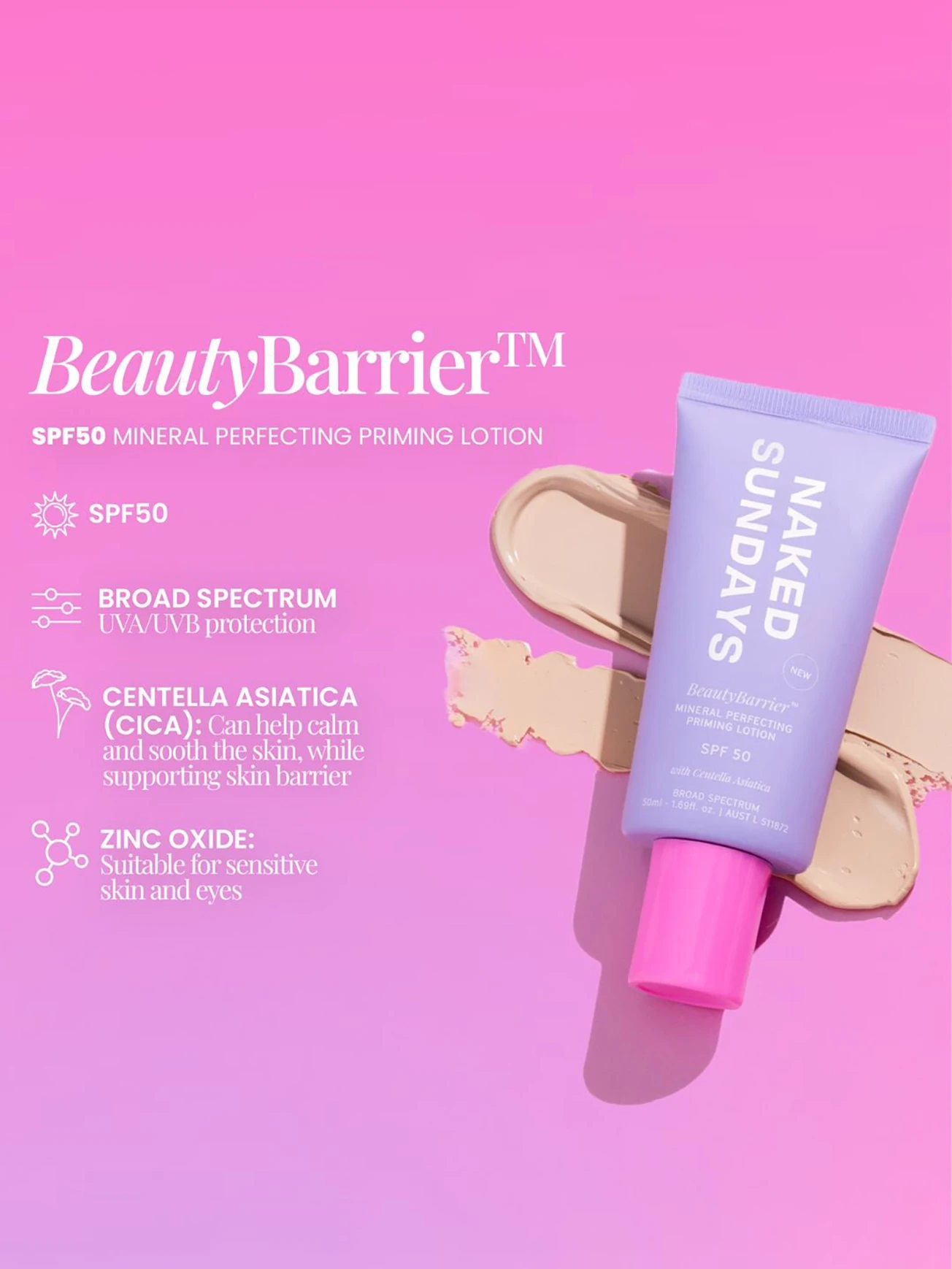 Alternative Image NAKEDSUNDAYS Beautybarrier Mineral Perfecting Priming Lotion