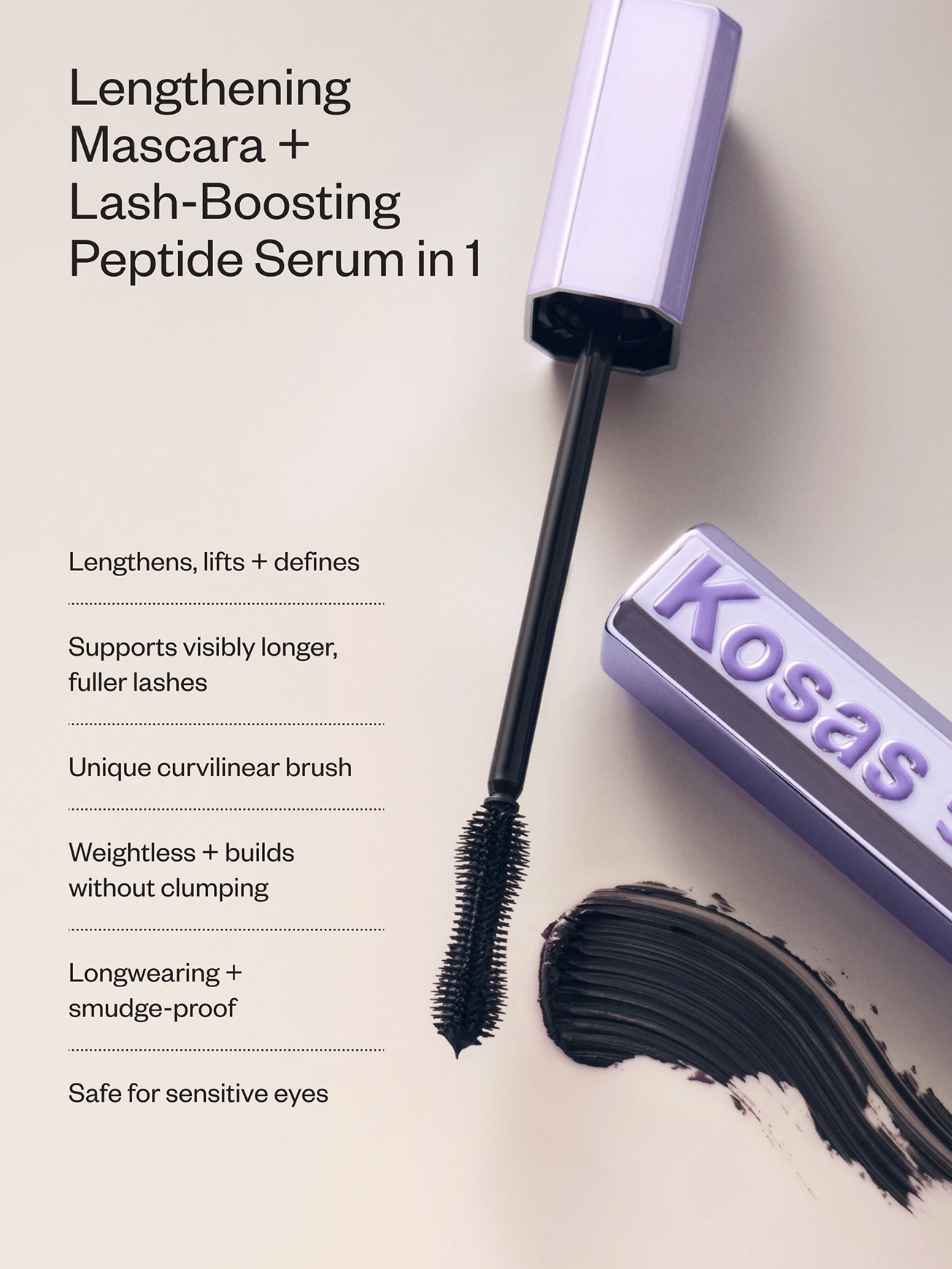 Alternative Image Kosas Soulgazer Lengthening+ Lifting Peptide Mascara