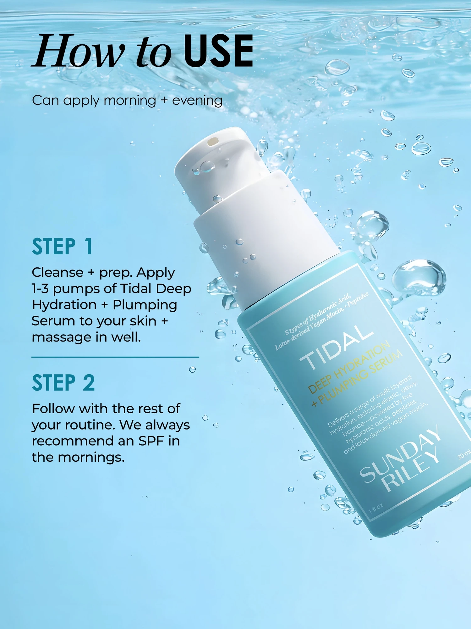 Alternative Image SUNDAYRILEY Tidal Deep Hydration And Plumping Serum