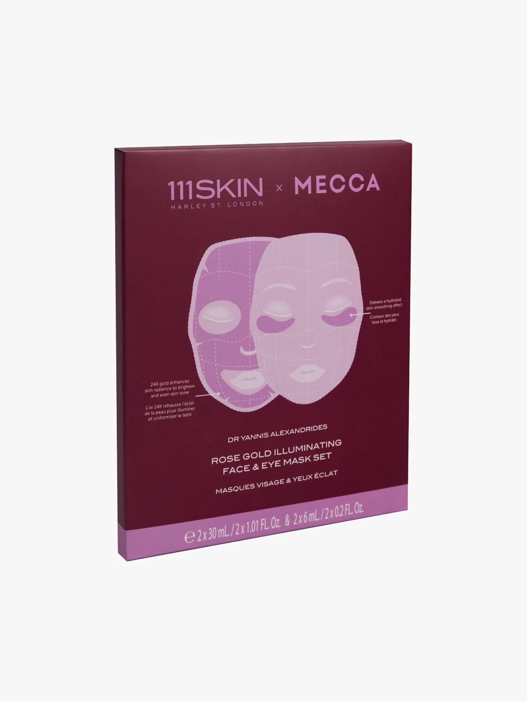 Hero 111 SKIN 111 SKINXMECCA Rose Gold Illuminating Face And Eye Mask Set