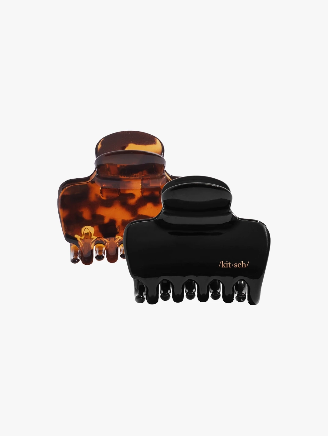 Alternative Image Kitsch Medium Puffy Claw Clips Set Black Tortoise
