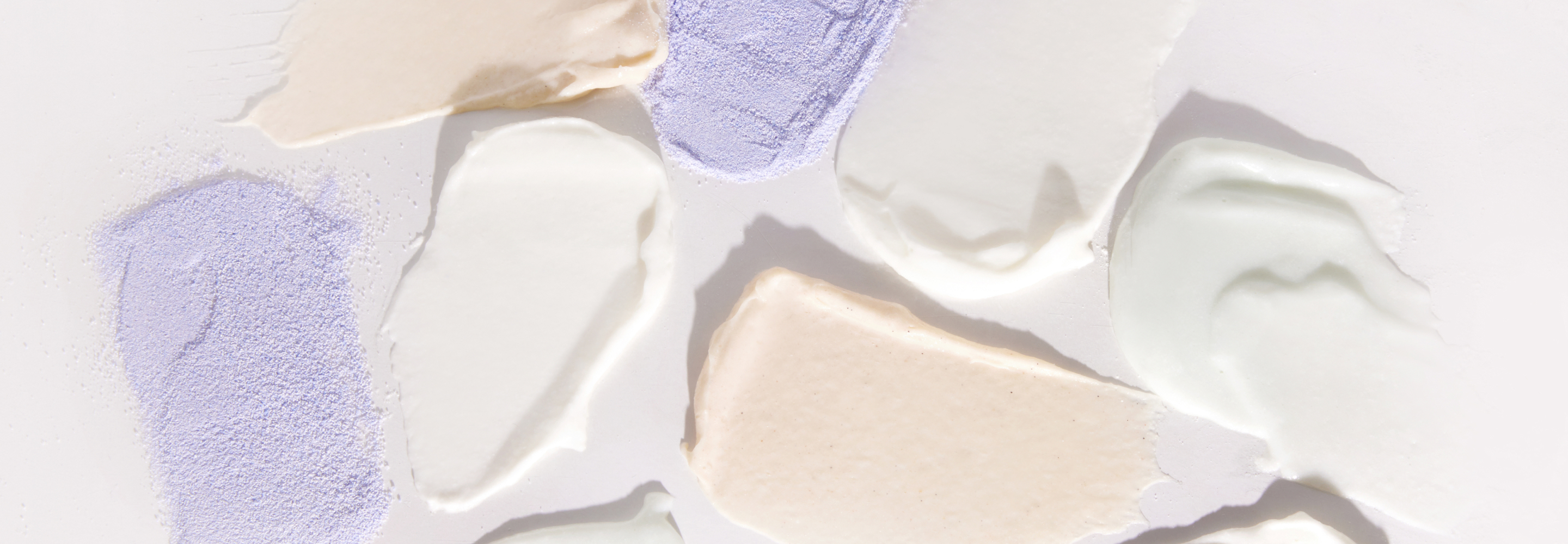 swatches of skincare products