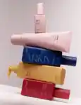 Arkive hair products stacked on top of eachother