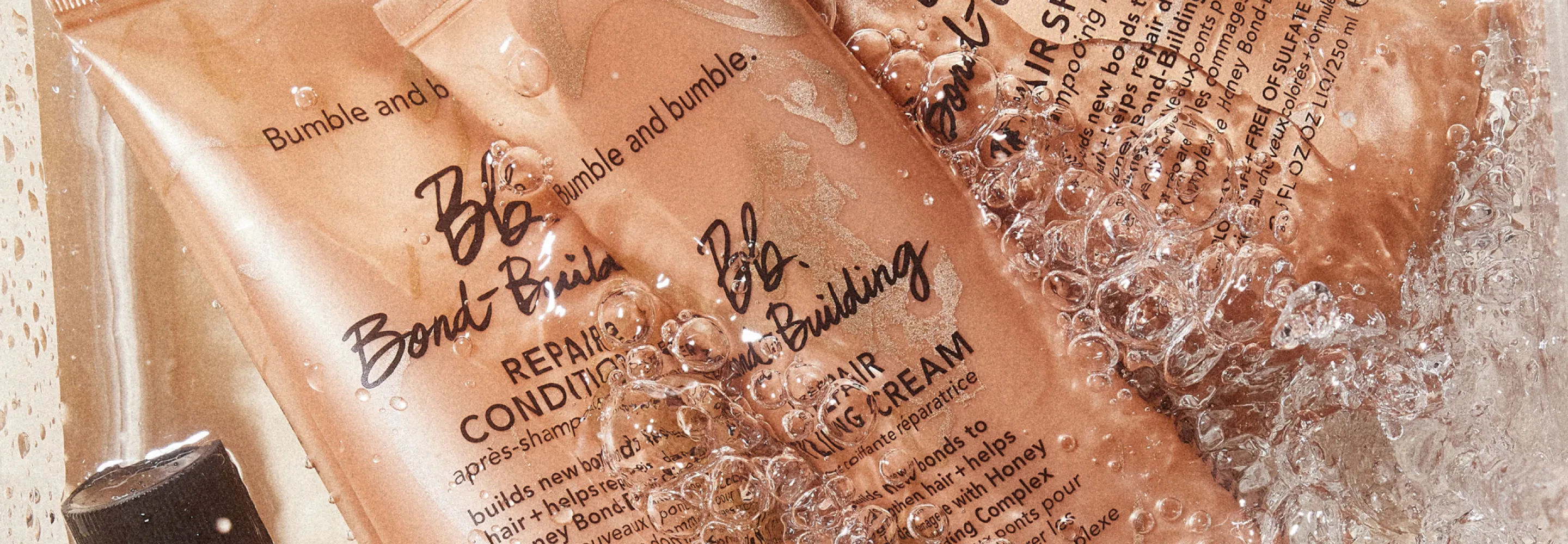 bumble and bumble bond-building repair range: treatment, conditioner, styling cream and shampoo