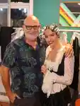 Sam McKnight backstage with designer Annie Doble