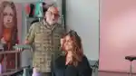Sam McKnight styling a model's hair