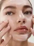 Model using cleanser
